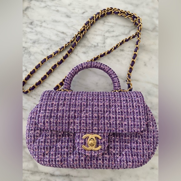 NEW Chanel 24C Purple Small Bag with top handle - Picture 3 of 7